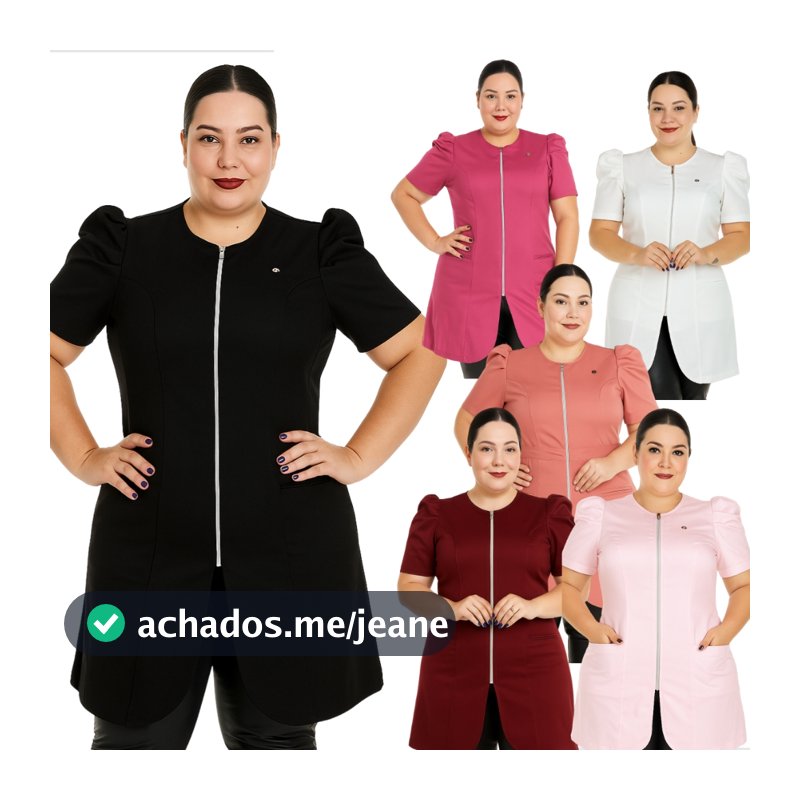 Jaleco Feminino Plus Size Acinturado Elastano Manga Bufante Princesa Estética Saúde Nail Designer