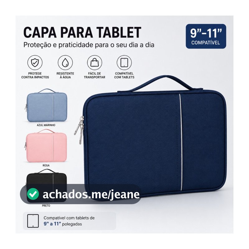 Capa Bolsa para Tablet Samsung Galaxy 9 a 11 Polegadas - Proteção Anti-Impacto, Compatível com Teclado e Caneta Stylus