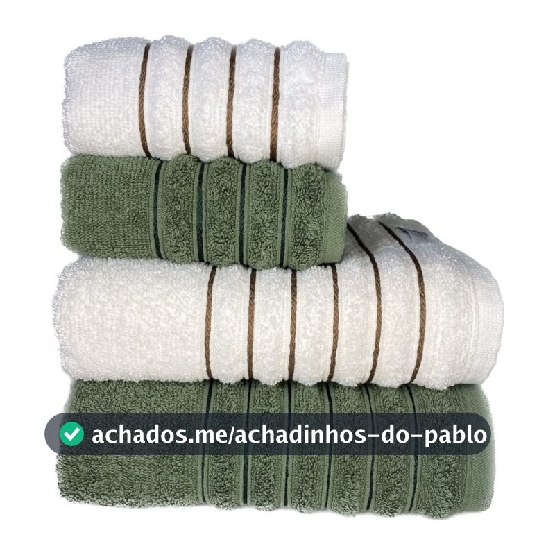 Kit 4 Toalhas (02 Banho e 02 Rosto) - Jogo de Toalhas 100% Algodão Grande 75cm x 130cm 460g