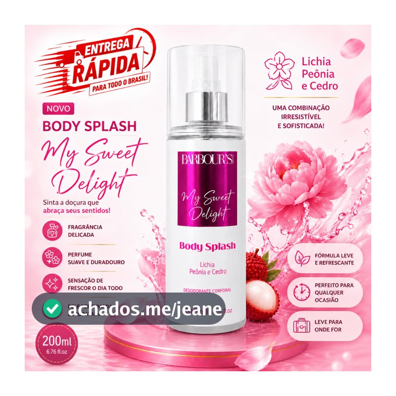 Body Splash - My Sweet Delight - Barbour's Beauty 200ml Desodorante Corporal Colônia