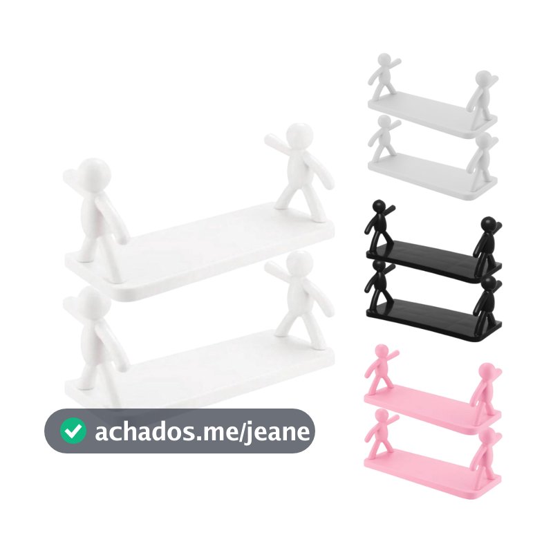 Prateleira Buddy Bonequinho Adesiva Sem Furo 1 Ou 2 Unidades Organizador De Parede Decorativo Banheiro Cozinha Quarto