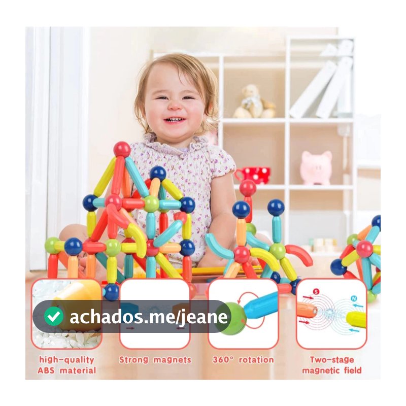 128/158 Blocos Bastões Magnéticos Peças Construção de Montar 3D Imã Brinquedo Infantil Educativo-cili