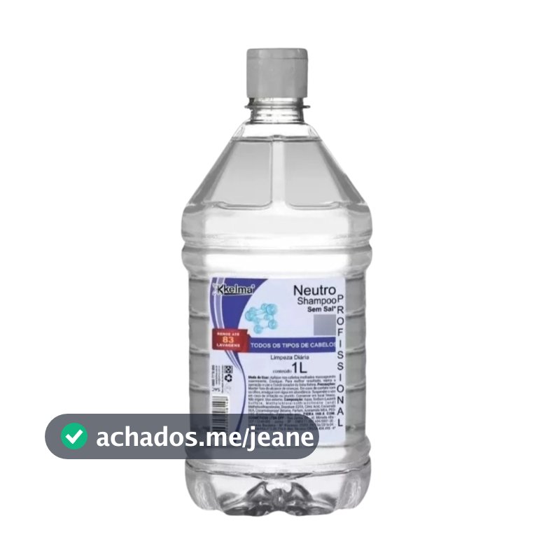 Shampoo Neutro Sem Sal Profissional Kelma 1 Litro