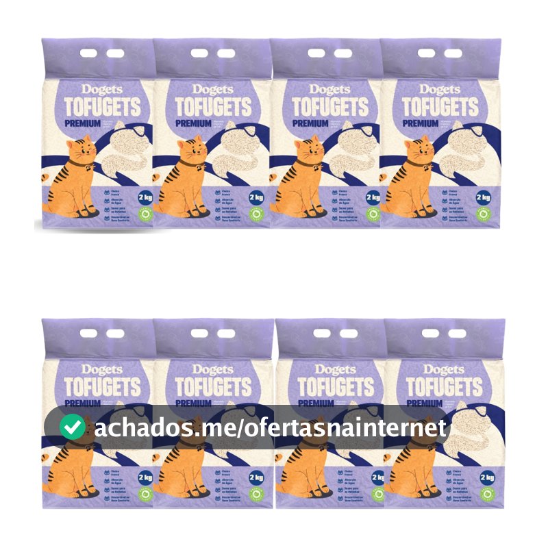 Areia Para Gato Tofu 2 kg Vegetal Higiênica Antiodor Areia Gato Premium Sanitária