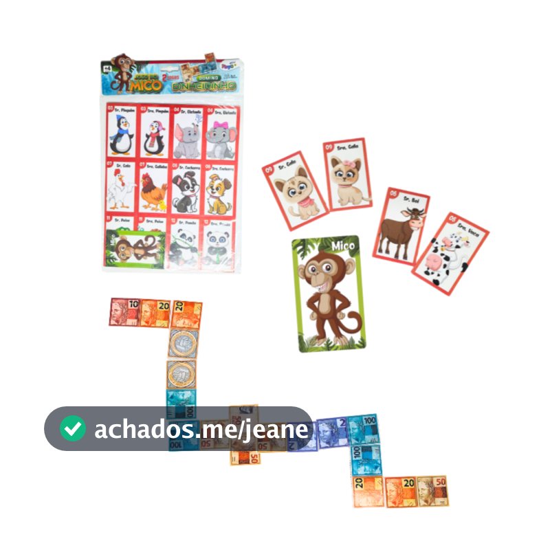Jogo do Mico infantil, Dinheiro de brinquedo, Educação financeira infantil, Brinquedo educativo