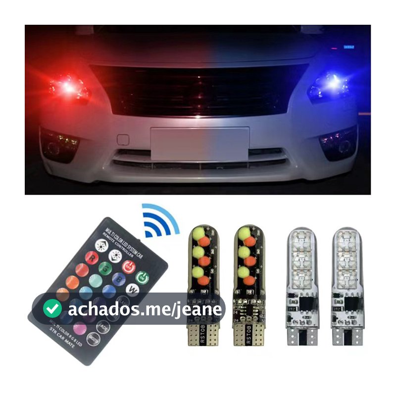 T10 RGB LED Luz De Leitura De Cúpula De Carro 12V W5W 194 168 5050 SMD Lâmpada De Cunha Com Controle Remoto
