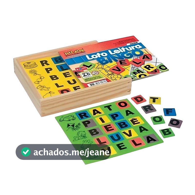 Loto Leitura Madeira Objetivo 105 Pçs Jogo Alfabetização Letramento de Mdf Infantil Letras Sílaba