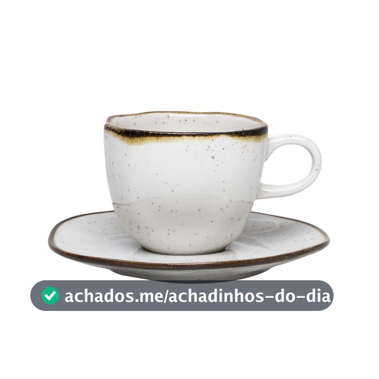 Jogo 6 Xícaras Chá Café Com Pires Ryo Maresia Areia 220ml Oxford Porcelanas