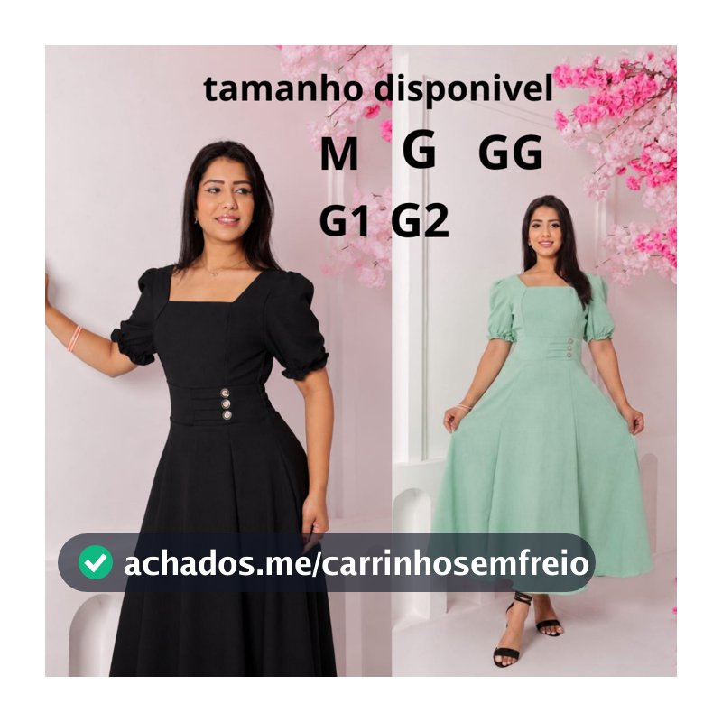 Vestido mídi feminino evangélica com manga princesa elastex na costas confortável Tecido Duna Linho