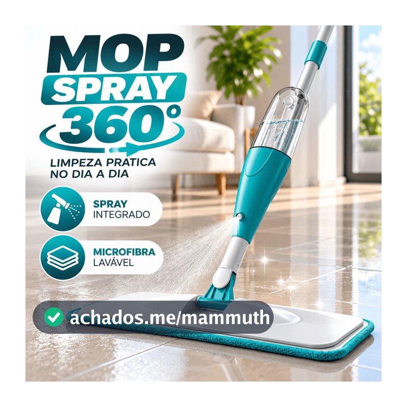 Mop Spray Com Reservatório Esfregão Vassoura Mágica Microfibra Lavável Limpeza Piso Ergonômico