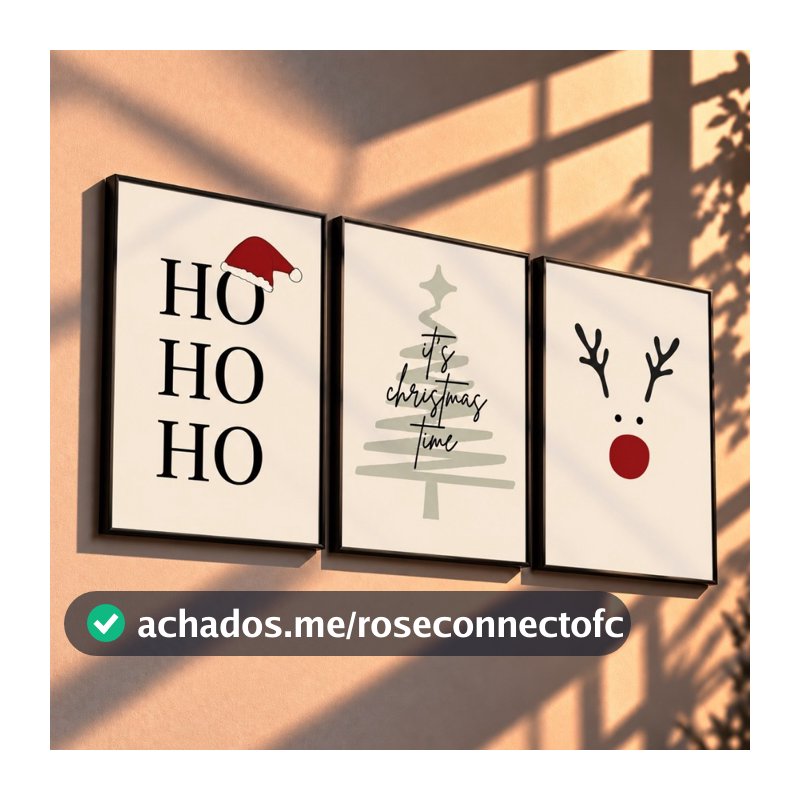 Quadros decorativos Natal festividades para decoração fim de ano (3 peças)