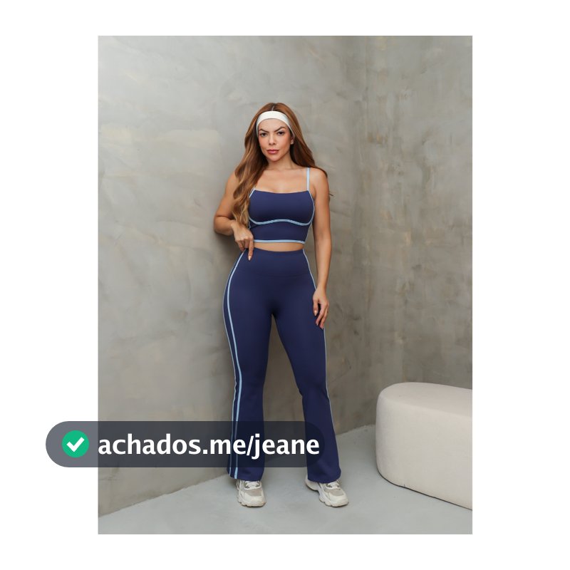 Conjunto Fitness Feminino Top e Calça Flare Cintura Alta Academia Esportivo Yoga SD4025