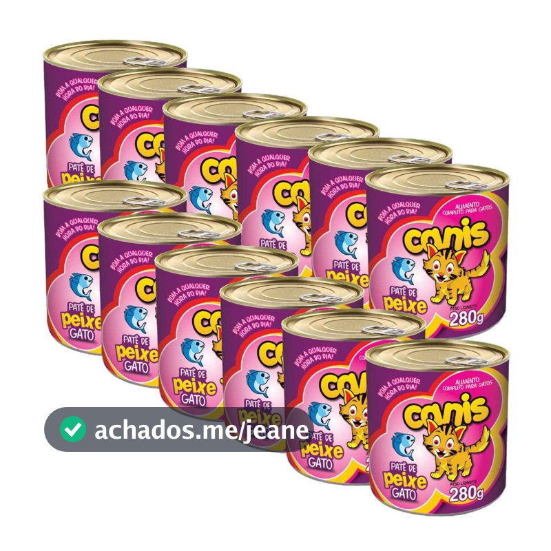 Kit Patê Para Gato Canis Sabor Peixe 280g 12un