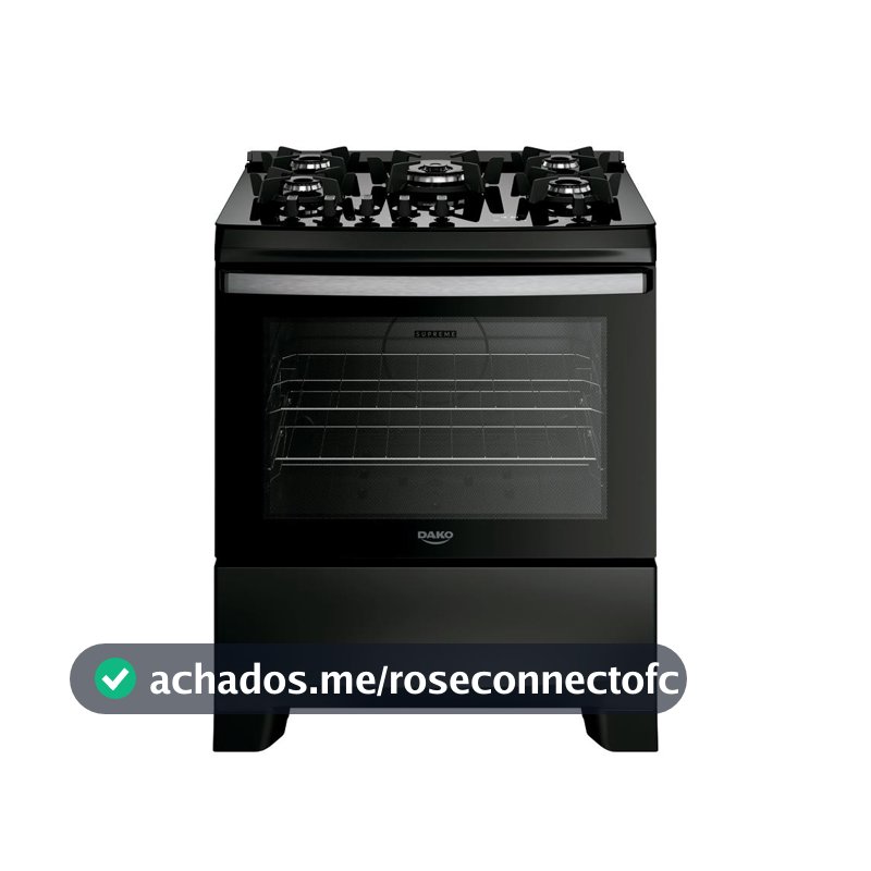 Fogão 5 Bocas Dako Supreme Black Glass Digital Bivolt