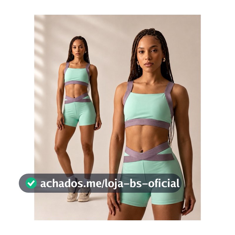 Conjunto de short e top com elástico para academia fitness