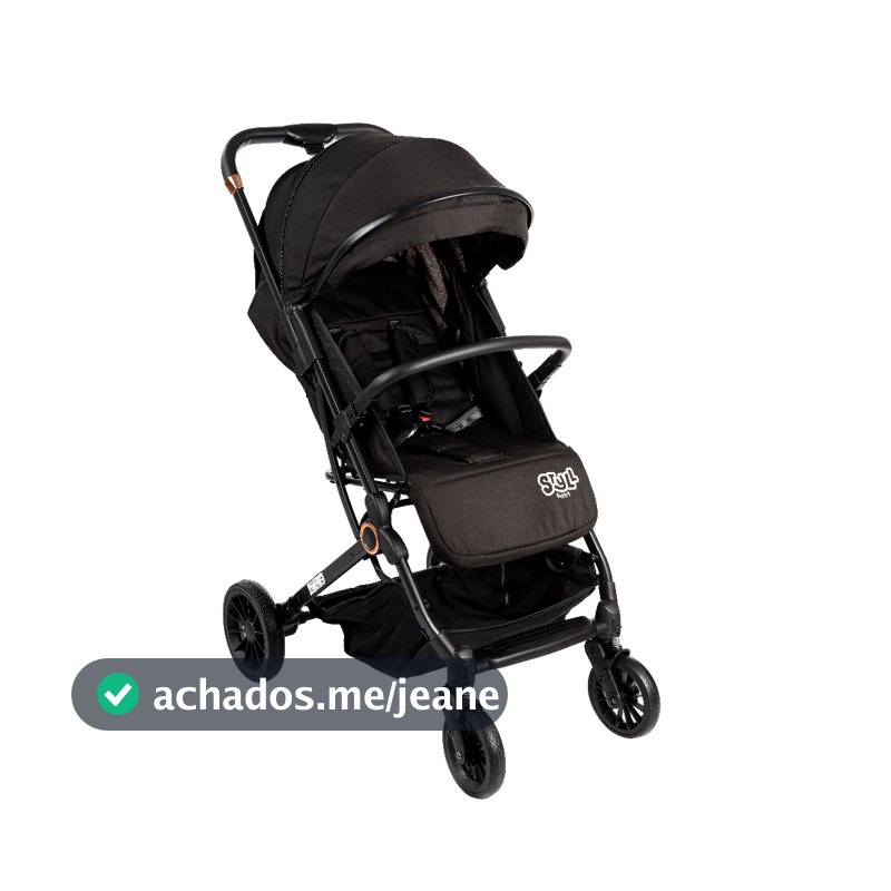Carrinho de Bebê Passeio Vira Berço Compact Styll Baby Preto