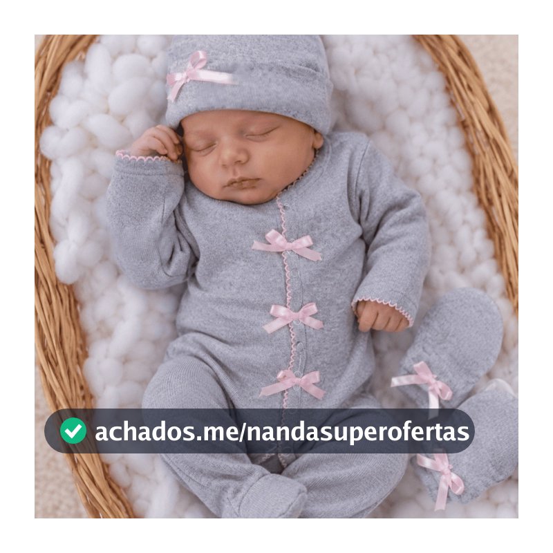 Kit Macacão Bebê Maternidade Detalhe Picueta Sem Personalização