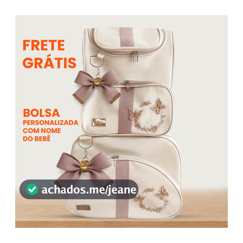 Kit Bolsa Maternidade 2 Peças  Mala + Mochila Bordada Impermeável Personalizada Bebê