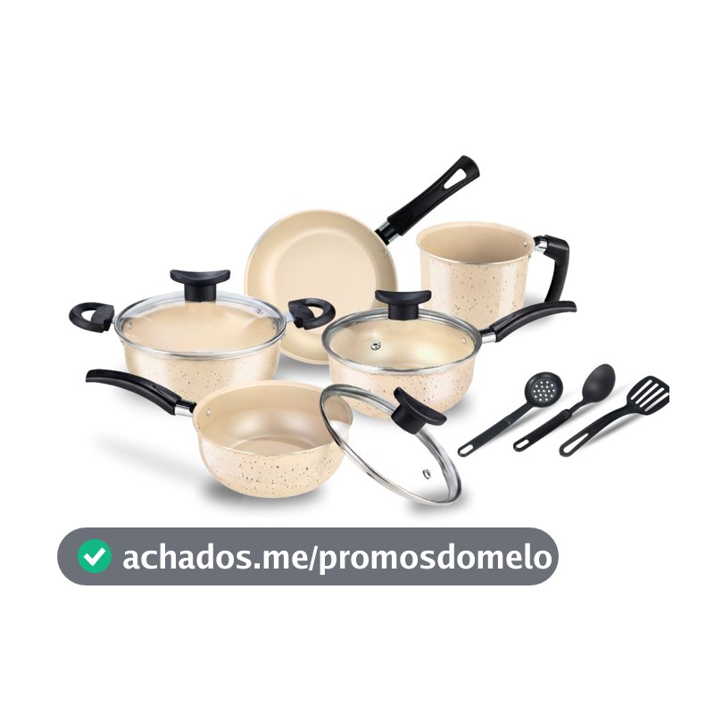 Kit Jogo De Panelas Brasilia 8 Peças Antiaderente Teflon