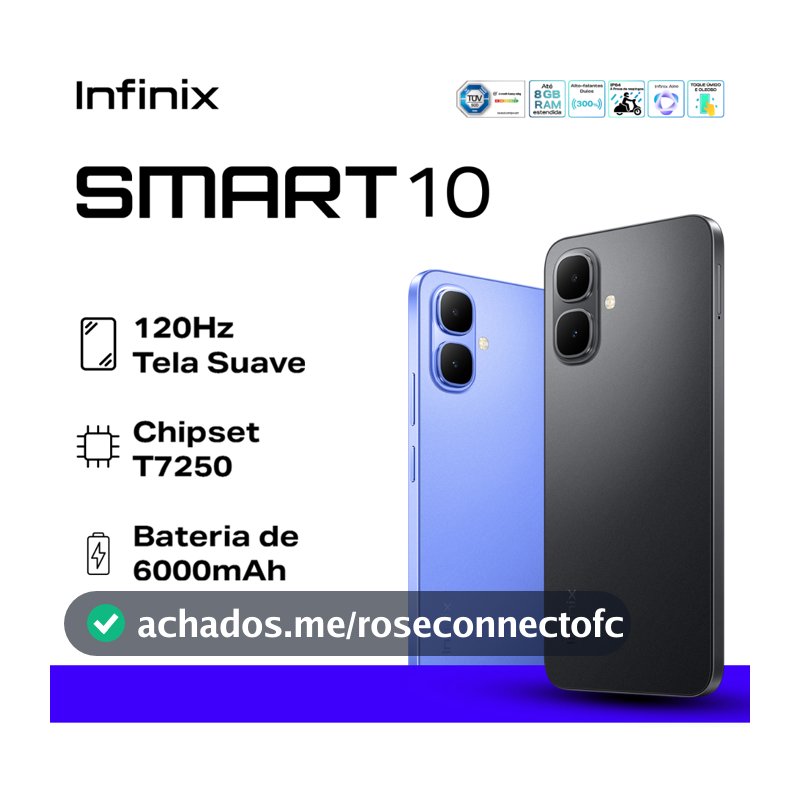 Infinix Smart 10 e Lançamento Smart 20 4G  128GB 4GB RAM,  Bateria 5200MAH, Versão global, Lacrado