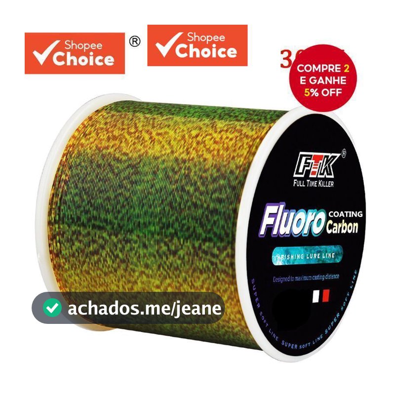 FTK 300M Linha Líder de Monofilamento de Fibra de Carbono com Revestimento de Fluorocarbono para Pesca de Carpa