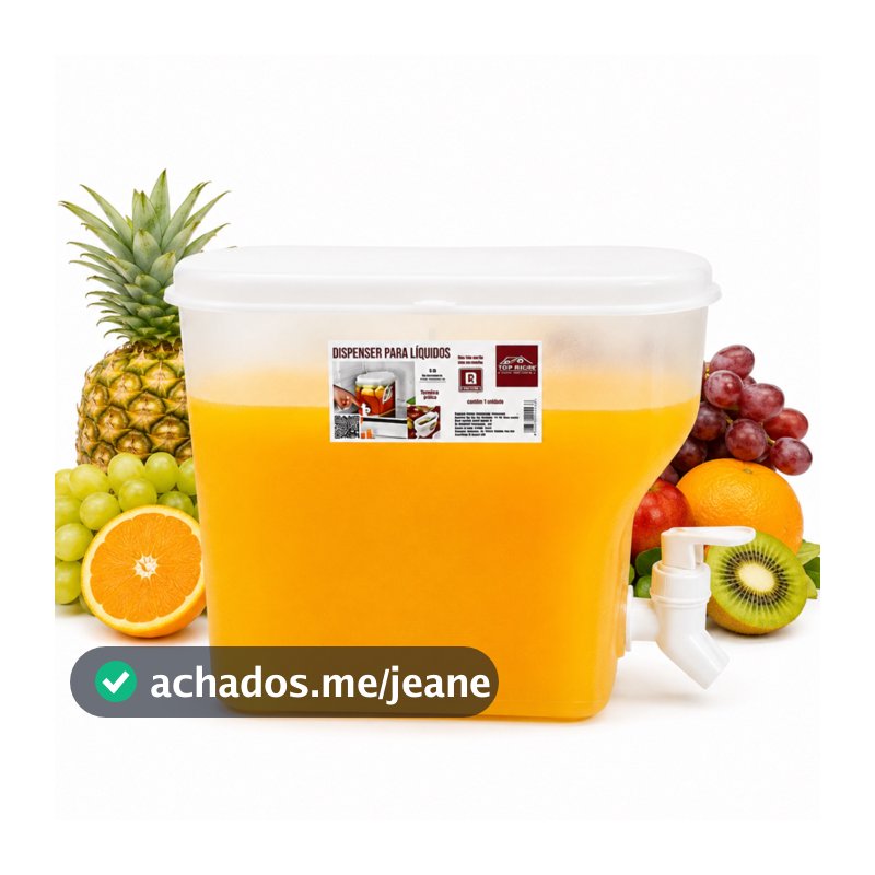 Suqueira Plástica com Tampa para Geladeira Com Torneira Capacidade 3L para Água Saborizada