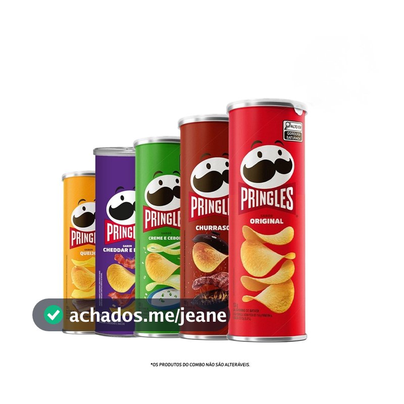 Combo Pringles Sabores Sortido 5 Unidades