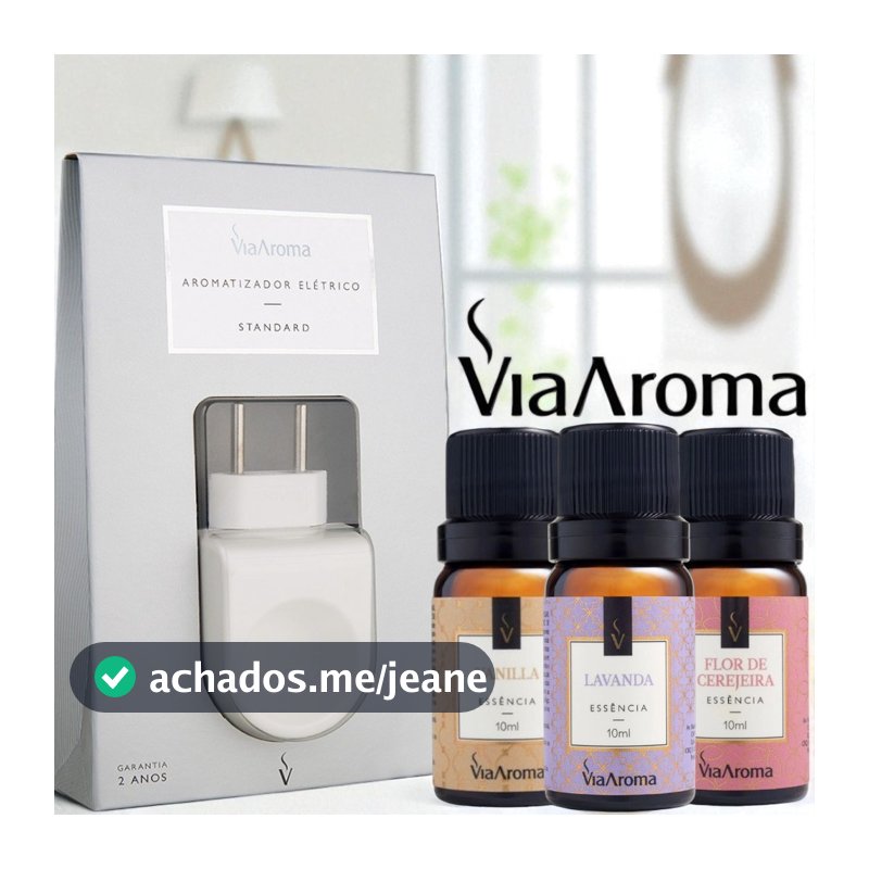 Difusor Aromatizador Elétrico Standard Via Aroma Com Essência Bivolt Difusor Aromaterapia