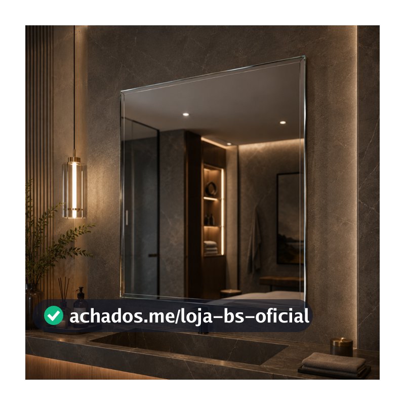 Espelho Mirano Paris 80x60cm Bisotê Grande Moderno Banheiro Lavabo Quarto Parede Decorativo Luxo
