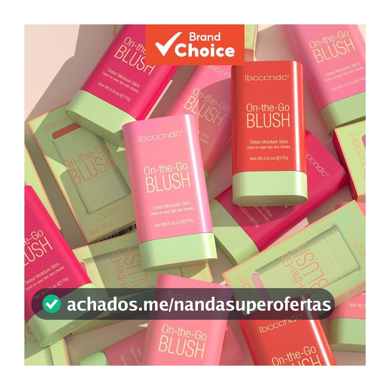 Ibcccndc Bastão de Blush Multifuncional, Creme de Blush Natural para Bochechas, Alta Renderização de Cor, Longa