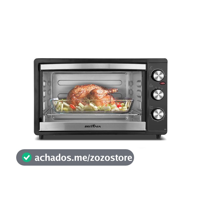 Forno Elétrico Britânia 43L Preto Dupla Resistência BFE43