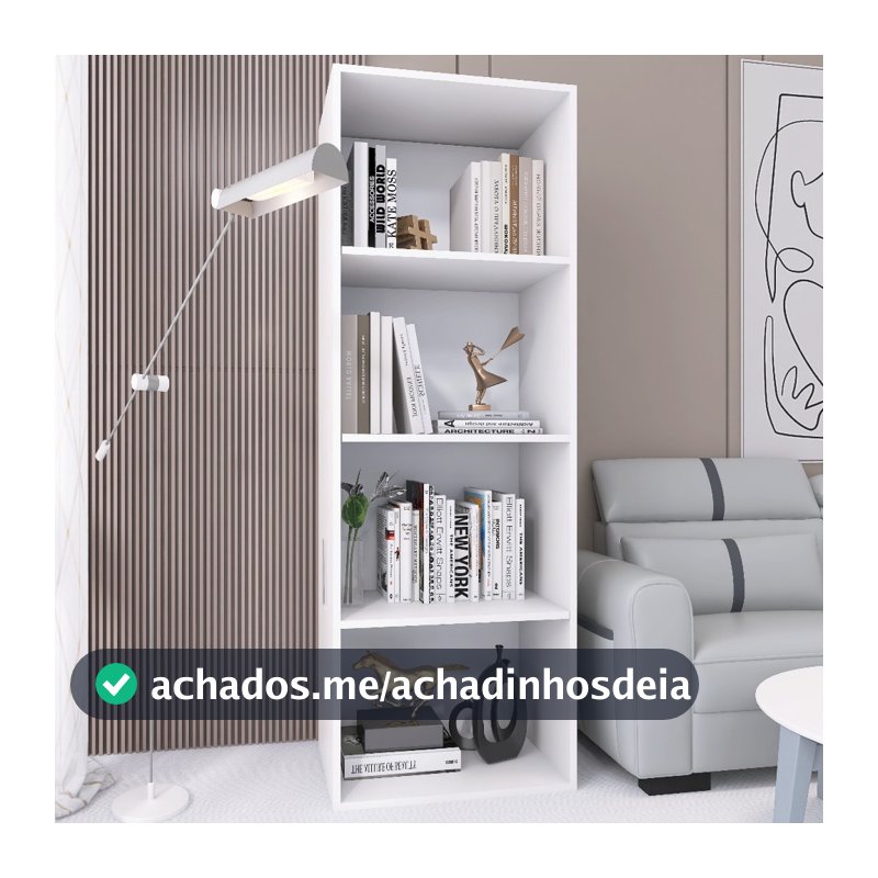 Estante Organizador Livreiro Prateleira Para Sala Quarto Escritório Gold 2 Módulos