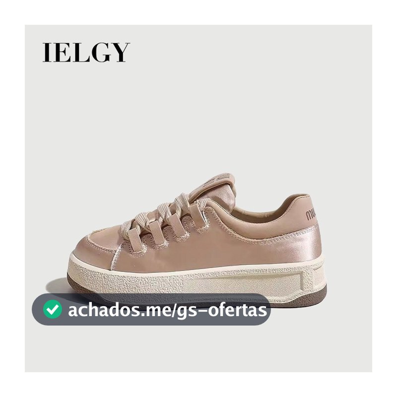 IELGY Prata Rosa Moda Feminina 2026 Novos Sapatos De Cricket Sola Grossa Casual E Versátil