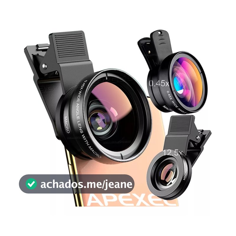 GS 2 Em 1 Kit Clip De Lente Do Telefone Móvel Externo HD Macro 37mm 49UV 0.45x Super Grande Angular 12.5x Da Câmera