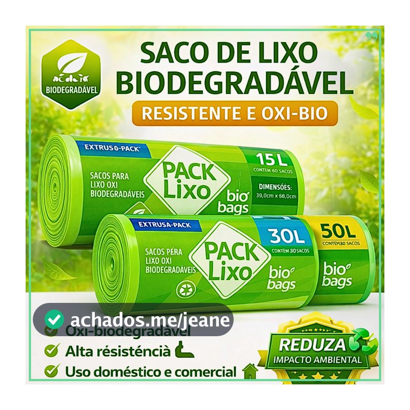 Saco de Lixo15L 30L 50L | Reforçado | Biodegradável