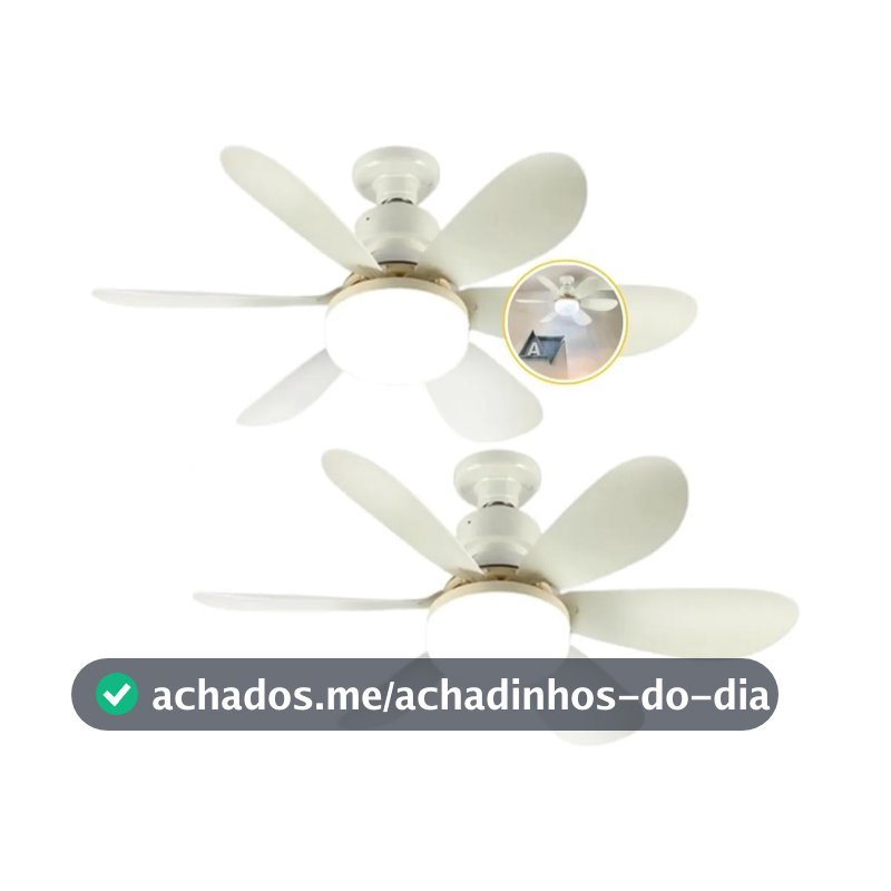 Kit Ventiladores de teto Com Luz 3 em 1 com Controle Remoto Bivolt LED 110V-220V