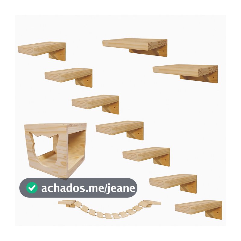 Playground Gato 1 Nicho 1 Ponte 2 Plataformas 7 Degraus Pet Diversao