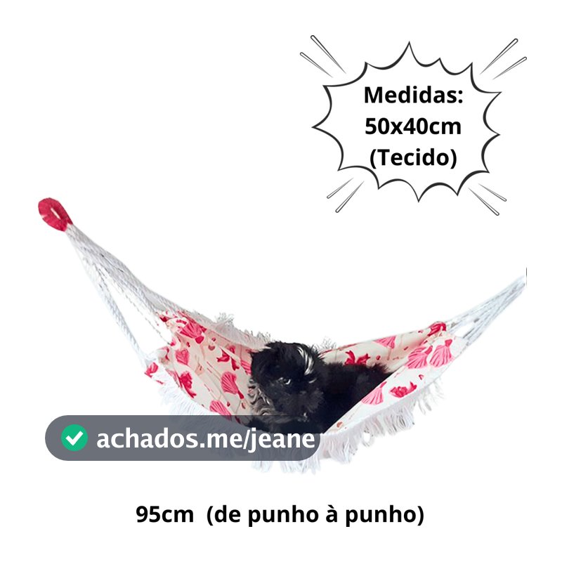 Rede de Descanso Dormir Para Pets Gatos e Cachorros Cama de Gato Tamanho Pequeno Fabricada em Jaguaruana-CE
