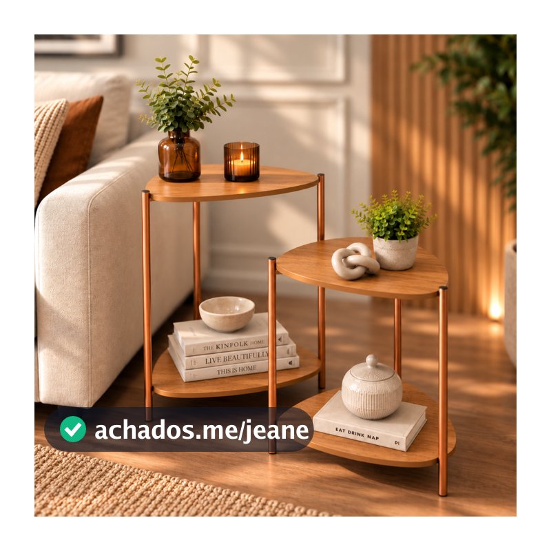 Conjunto mesa lateral canto sofá apoio sala de estar design orgânico moderna industrial aço decoração
