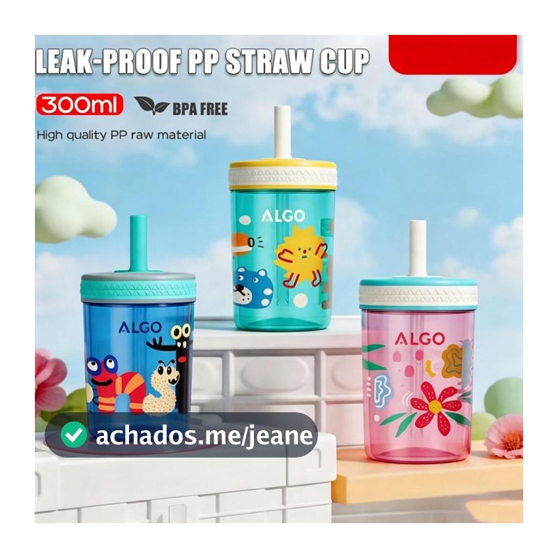 Garrafa De Água Infantil , Capacidade De 300ml , Material PP De Alta Qualidade , Sem BPA , Padrões Fofos Disponíveis Em