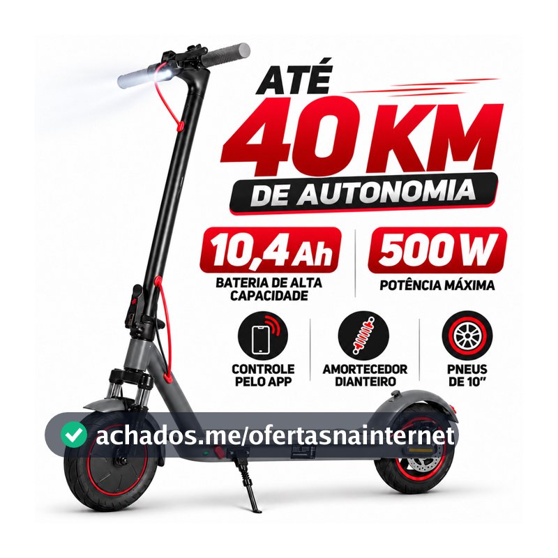 Mankeel Patinete Elétrico Adulto/Juvenil Bateria 10,4Ah Alta Capacidade Longa Autonomia 40km 500W  Amortecedor pneus 10"