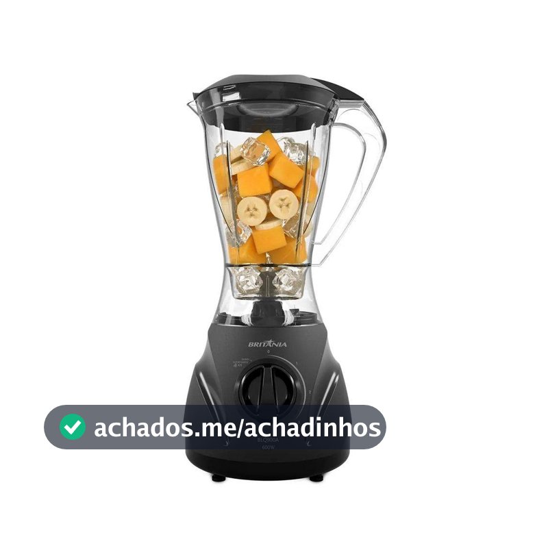 Liquidificador Britânia BLQ900A - Jarra SAN, 3 Velocidades + Pulsar, 600W, Preto