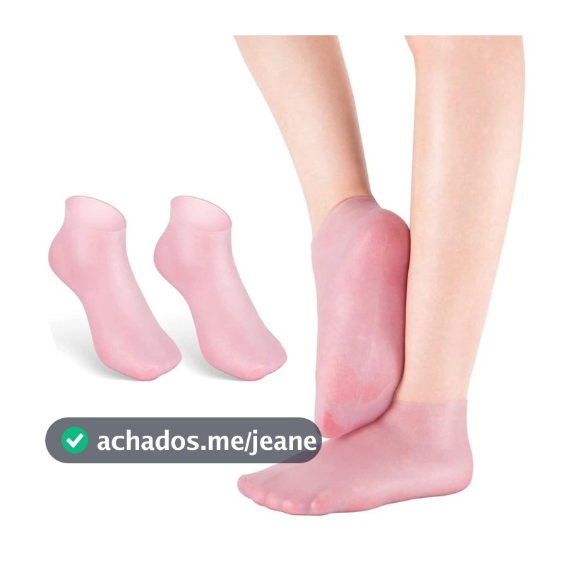 2 Pares Meias De Silicone Para O Cuidado Dos Pés Gel Hidratante Anti-Rachaduras Removedor De Pele Morta Girodelas