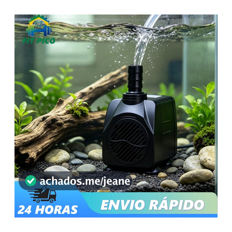 Bomba Submersa 2000L/H 2m 25W para Lago Aquário Fonte Cascata Água Doce e Salgada
