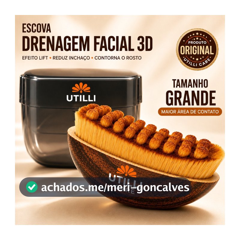 Escova Drenagem Facial 3d Reduz Inchaço Do Rosto Efeito Lift Marrom
