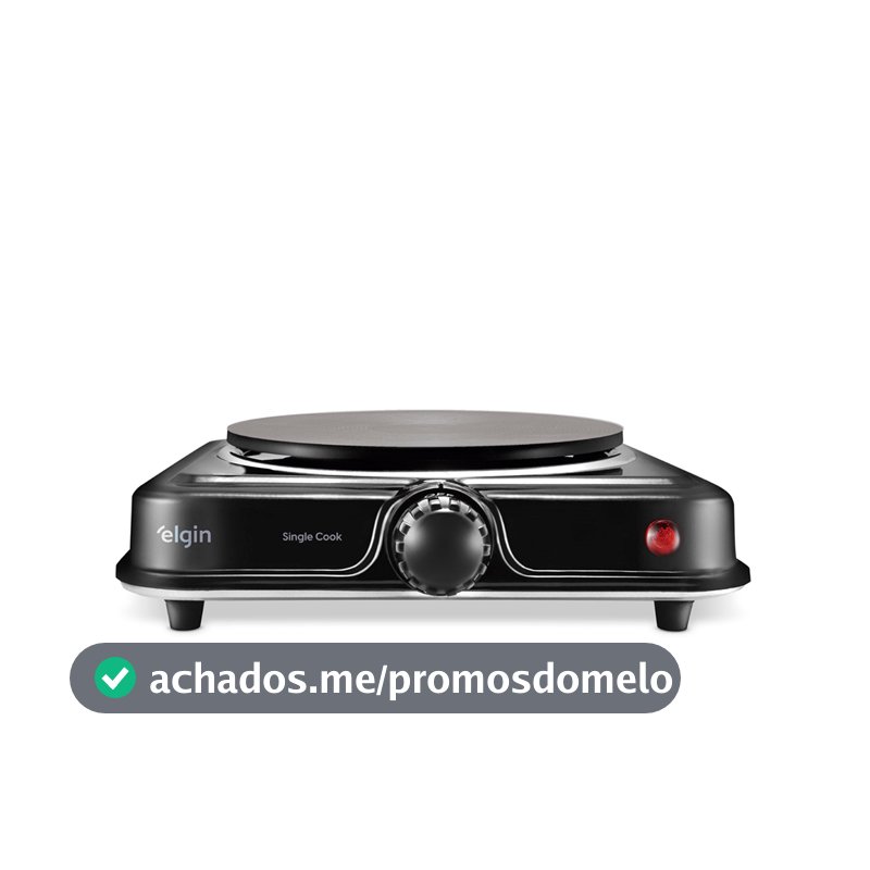 Fogão Elétrico Portátil 1 Boca Single Cook 1000W Preto Elgin - 220V