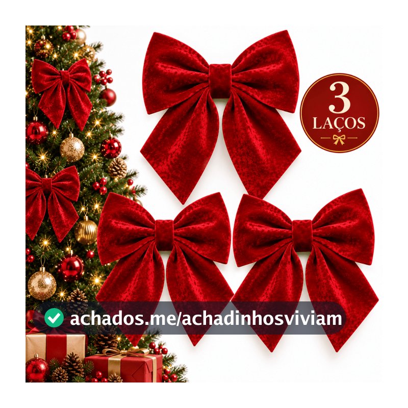 Laço Veludo Grande Para Enfeite Arvore de Natal Vermelho Decoração Luxo Alta Qualidade Laço Gigante Estruturado