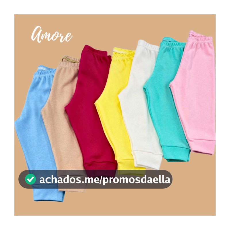 Calça Mijão Bebê Amore Menina Menino 100% Algodão