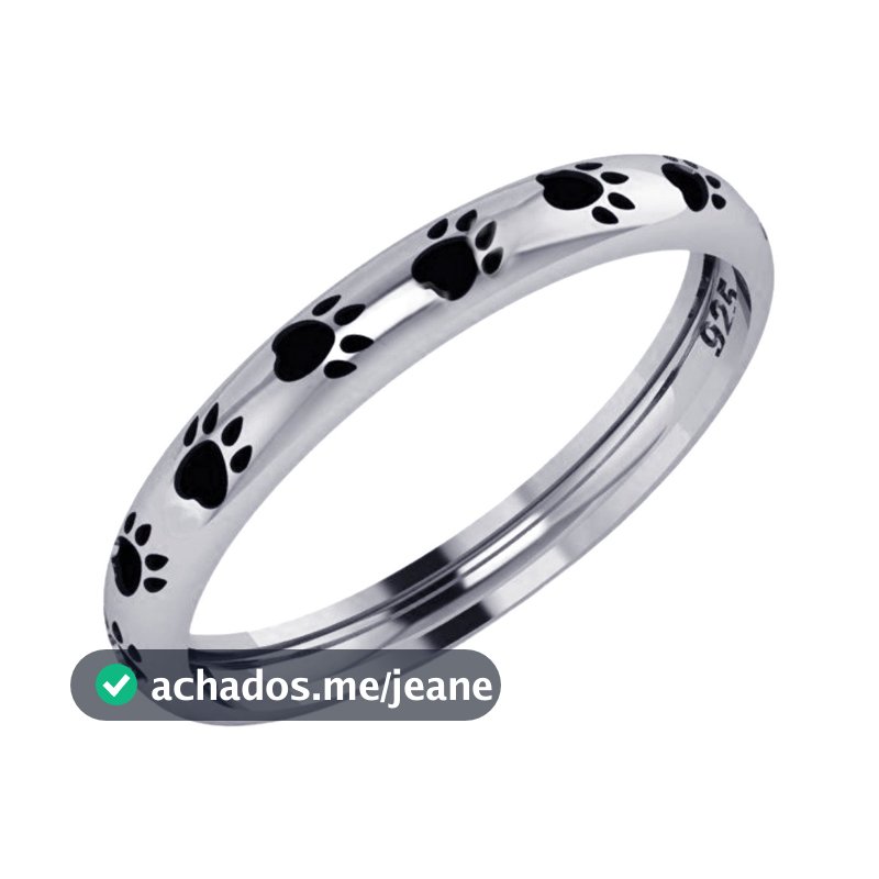 Anel Patinhas Cachorro Ou Gato - Pura Prata 925 - Exclusivo