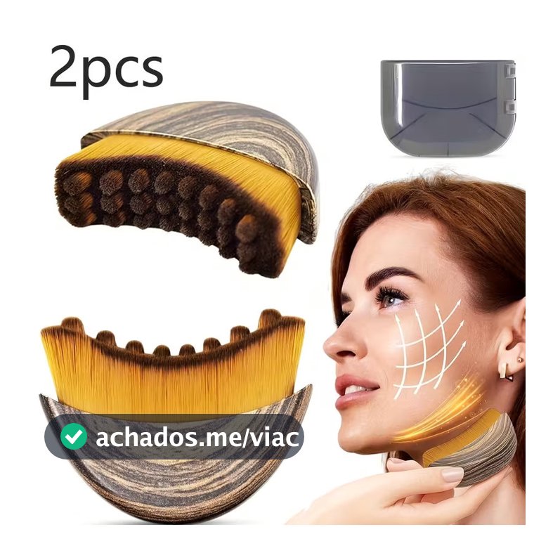 Escova de Drenagem Linfática para Rosto e Corpo, Ferramenta de Massagem Ergonômica, Adequada para Contornos da Pele, Rel